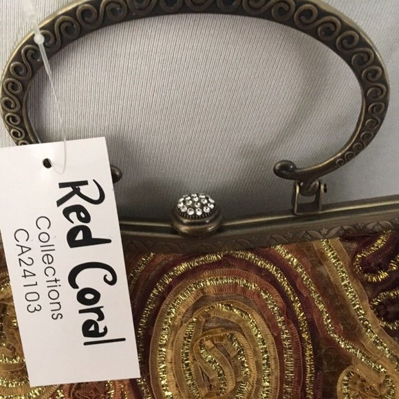 Beautiful Vintage Evening Bag by "Red Coral" Elegant Style NWT - Picture 9 of 11